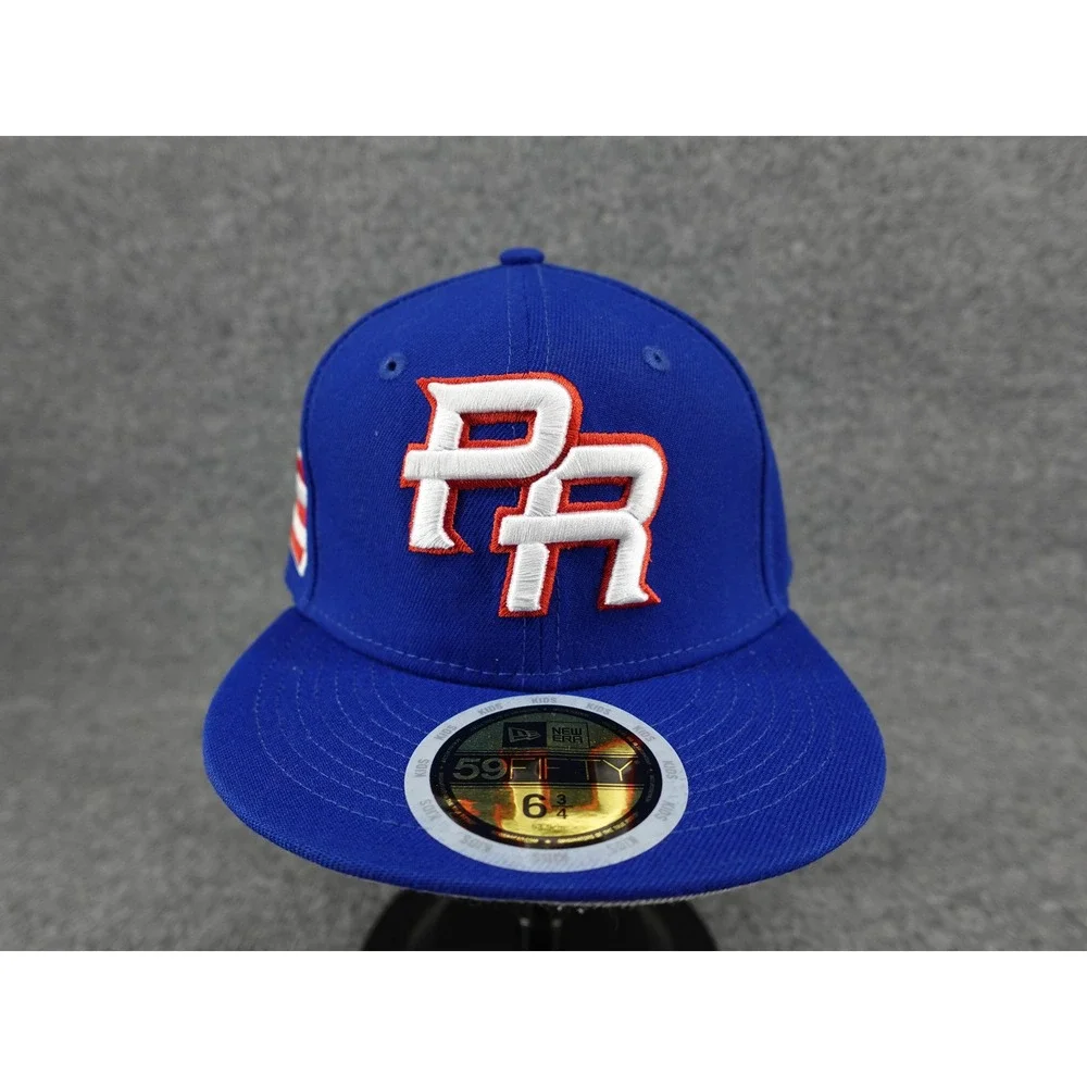 New Era 59FIFTY WBC Puerto Rico Hat Kids 6 3/4 Blue Excellent Fitted Cap